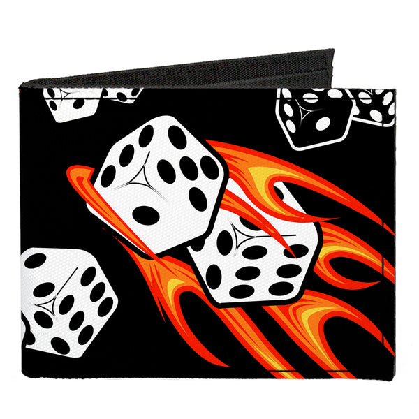 Buckle-Down Canvas Bi-Fold Wallet - Flaming Dice