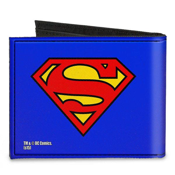 Buckle-Down Canvas Bi-Fold Wallet - Superman Blue