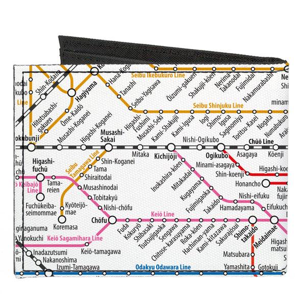 Buckle-Down Canvas Bi-Fold Wallet - Tokyo Subway