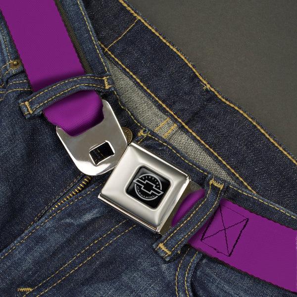 Buckle-Down Chevy Seatbelt Belt - Purple Webbing