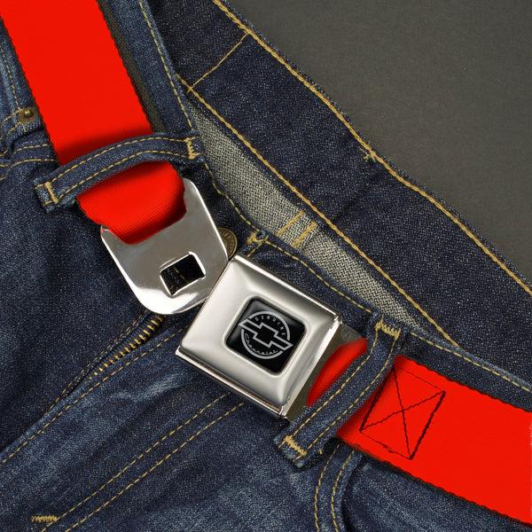 Buckle-Down Chevy Seatbelt Belt - Red Webbing