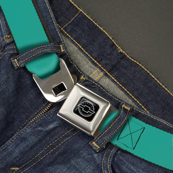 Buckle-Down Chevy Seatbelt Belt - Teal Webbing