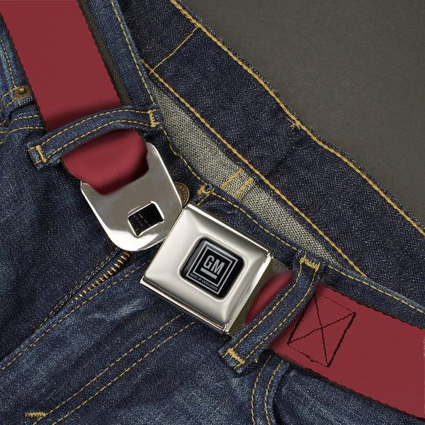 Buckle-Down GM Seatbelt Belt - Burgundy Webbing