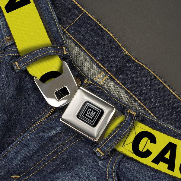 Buckle-Down GM Seatbelt Belt - CAUTION