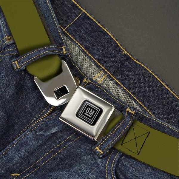 Buckle-Down GM Seatbelt Belt - Olive Webbing