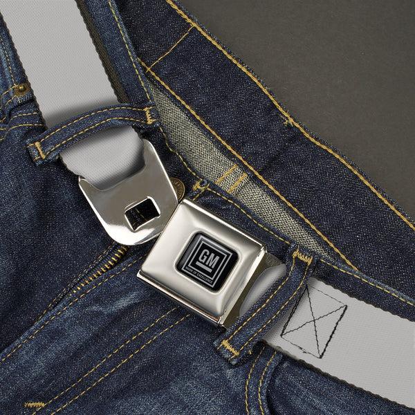 Buckle-Down GM Seatbelt Belt - Silver Webbing