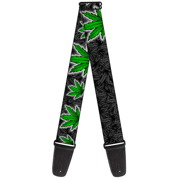 Buckle-Down Guitar Strap - Marijuana Haze Black