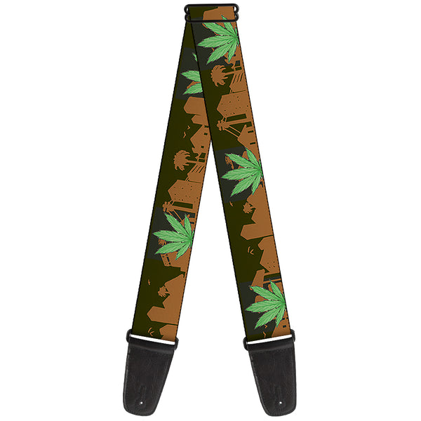 Buckle-Down Guitar Strap - Marijuana Leaf Skyline