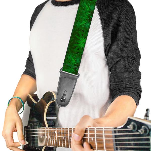 Buckle-Down Guitar Strap - Marijuana Leaves Stacked