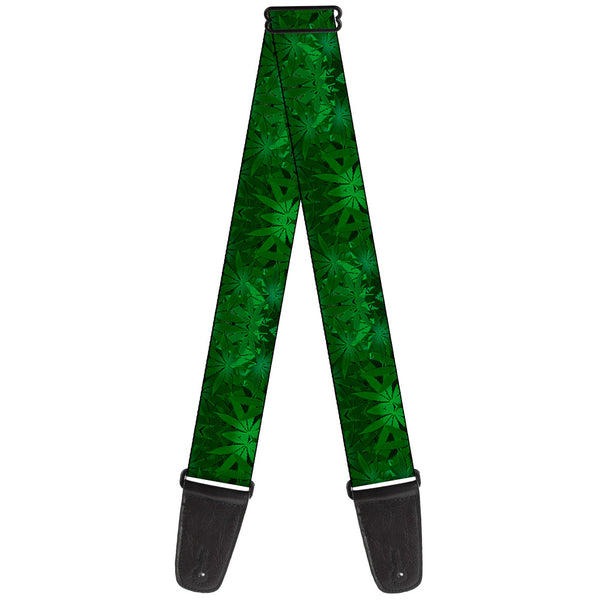 Buckle-Down Guitar Strap - Marijuana Leaves Stacked