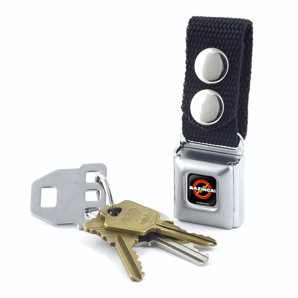 Buckle-Down Keychain - BAZINGA Logo Full Color Black