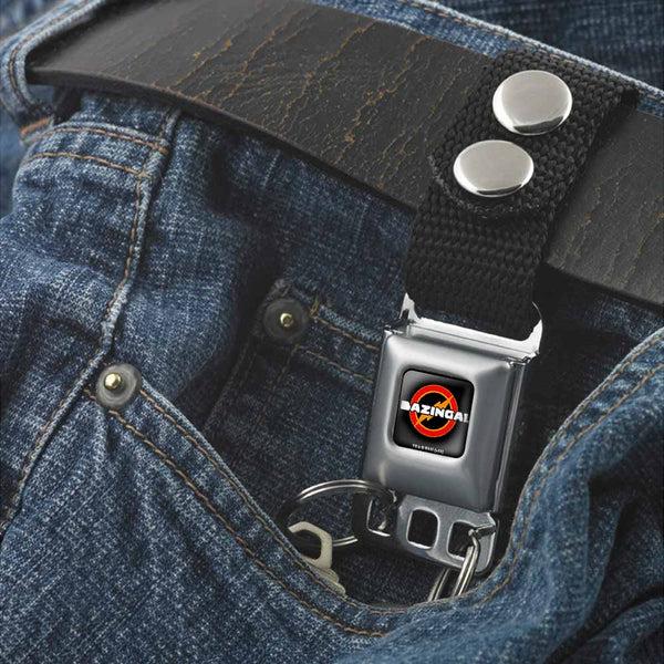 Buckle-Down Keychain - BAZINGA Logo Full Color Black