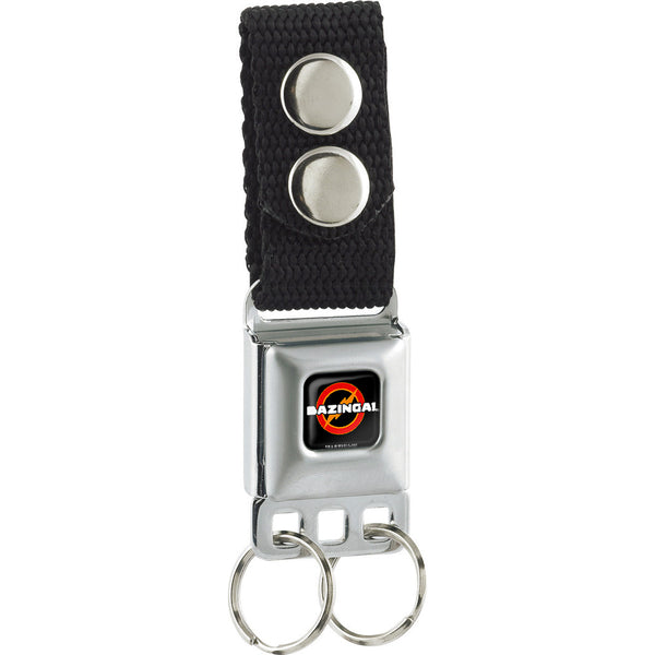 Buckle-Down Keychain - BAZINGA Logo Full Color Black