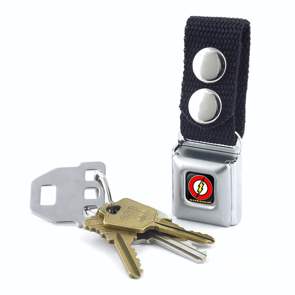 Buckle-Down Keychain - Flash Logo Full Color Black