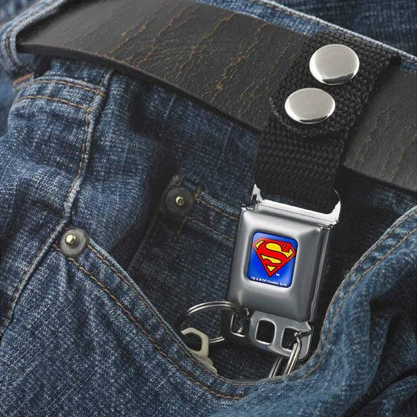 Buckle-Down Keychain - Superman Full Color Blue