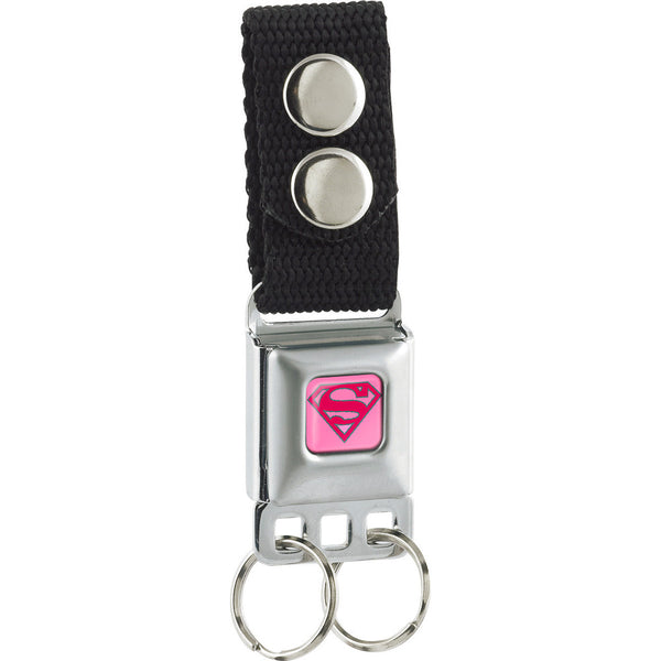 Buckle-Down Keychain - Superman Full Color Pink