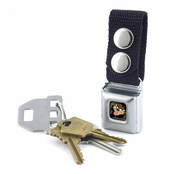 Buckle-Down Keychain - Taz Face Full Color Black