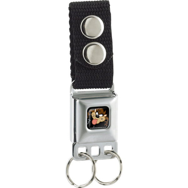 Buckle-Down Keychain - Taz Face Full Color Black