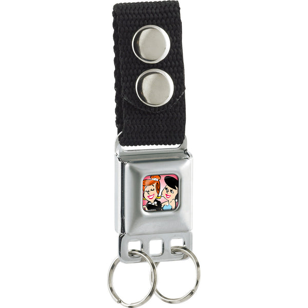 Buckle-Down Keychain - Wilma & Betty Pink Full Color