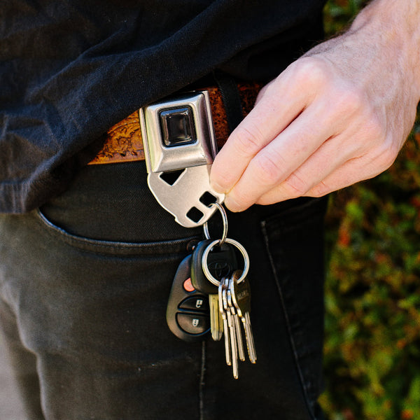 Buckle-Down Keyholder - Plain Black Full Color