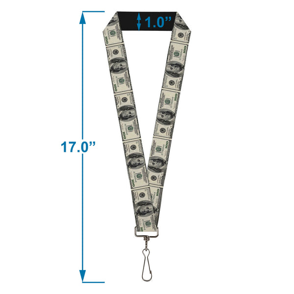 Buckle-Down Lanyard - 1.0" - 100 Dollar Bills