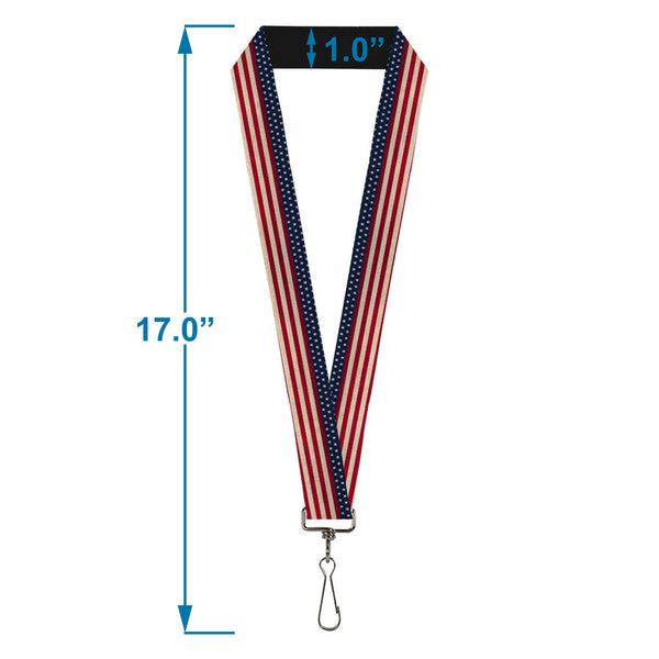 Buckle-Down Lanyard - 1.0" - American Flag Stripe