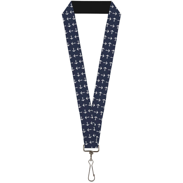 Buckle-Down Lanyard - 1.0" - Anchors Navy White