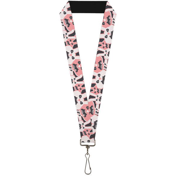 Buckle-Down Lanyard - 1.0" - Angry Bunnies Gray Pinks