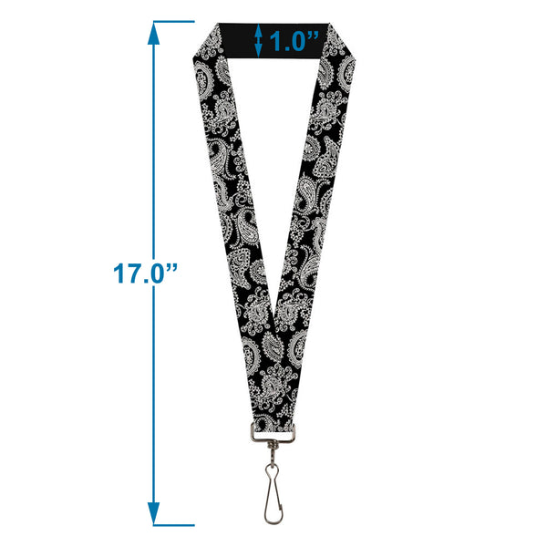 Buckle-Down Lanyard - 1.0" - Bandana Black White