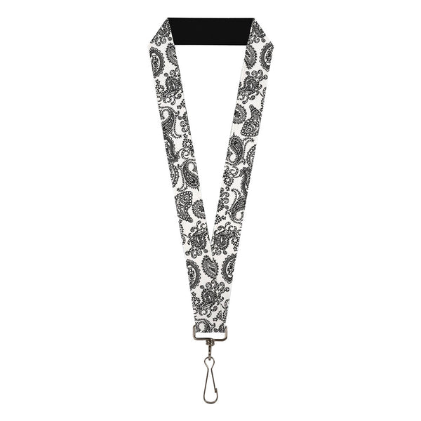 Buckle-Down Lanyard - 1.0" - Bandana White Black