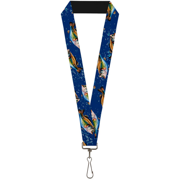 Buckle-Down Lanyard - 1.0" - Bass Fish Water Bubbles