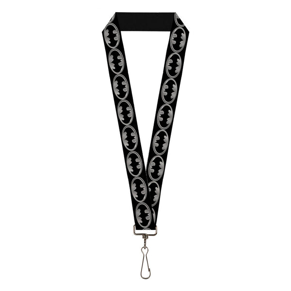 Buckle-Down Lanyard - 1.0" - Batman Shield Black Silver