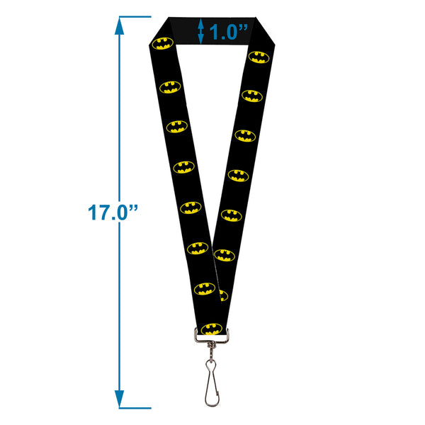 Buckle-Down Lanyard - 1.0" - Batman Shield Black Yellow