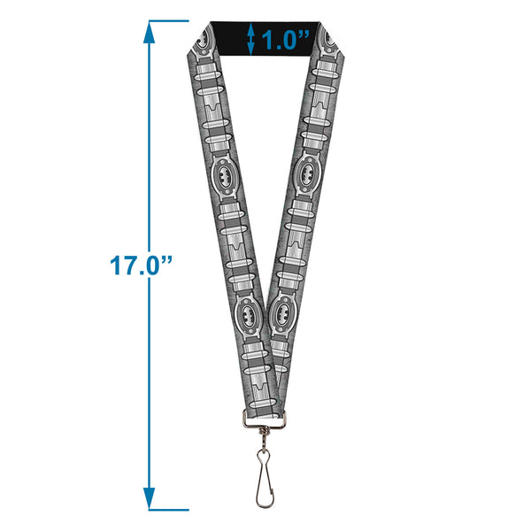 Buckle-Down Lanyard - 1.0" - Batman Utility Belt Grays