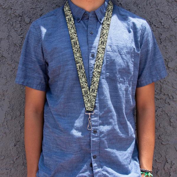 Buckle-Down Lanyard - 1.0" - Benjamins2 Stacked