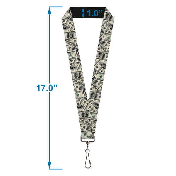 Buckle-Down Lanyard - 1.0" - Benjamins2 Stacked
