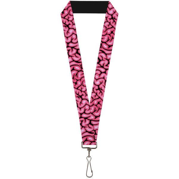 Buckle-Down Lanyard - 1.0" - Brains Black Pink