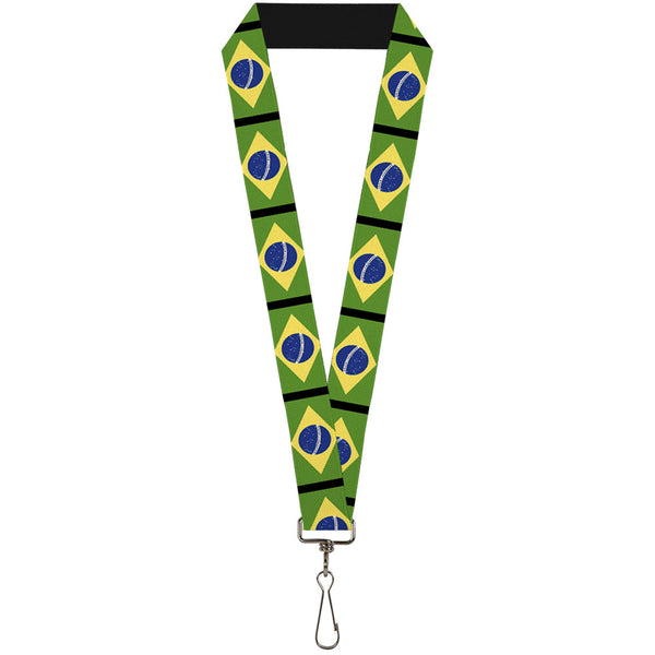 Buckle-Down Lanyard - 1.0" - Brazil Flags