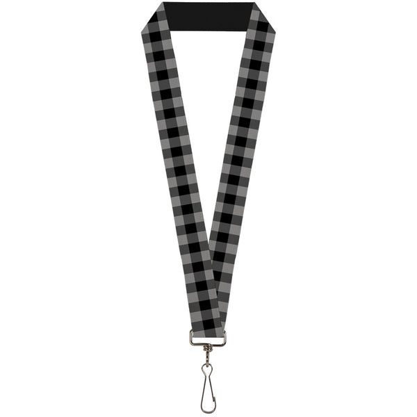 Buckle-Down Lanyard - 1.0" - Buffalo Plaid Black Gray