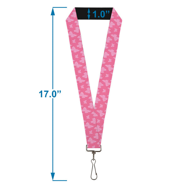 Buckle-Down Lanyard - 1.0" - Butterflies Pink
