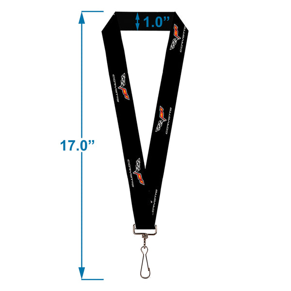 Buckle-Down Lanyard - 1.0" - C6 Logo REPEAT Black