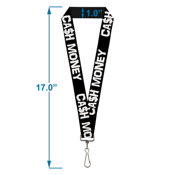Buckle-Down Lanyard - 1.0" - CA$H MONEY Black White