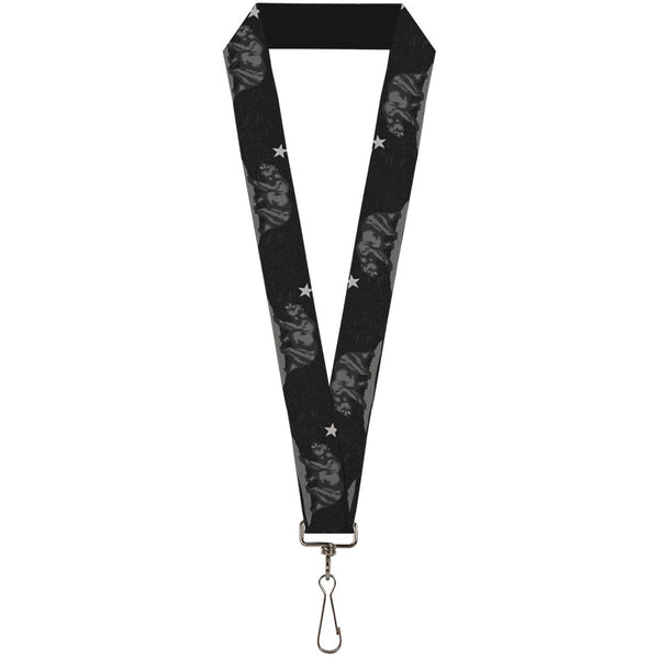Buckle-Down Lanyard - 1.0" - Cali Bear Black Grays