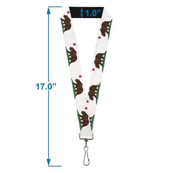 Buckle-Down Lanyard - 1.0" - Cali Bear White