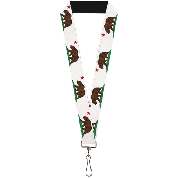 Buckle-Down Lanyard - 1.0" - Cali Bear White