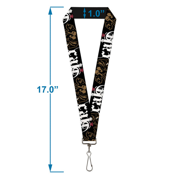 Buckle-Down Lanyard - 1.0" - CALI W Grizzly Bear