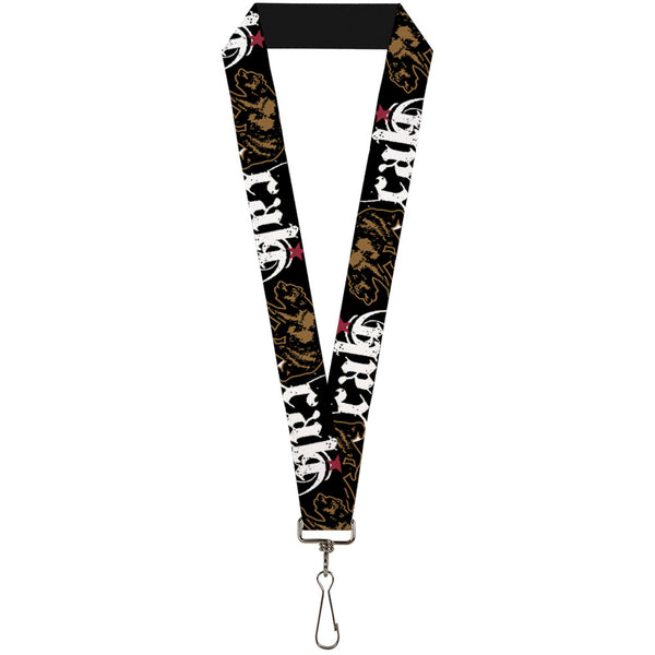 Buckle-Down Lanyard - 1.0" - CALI w Grizzly Bear