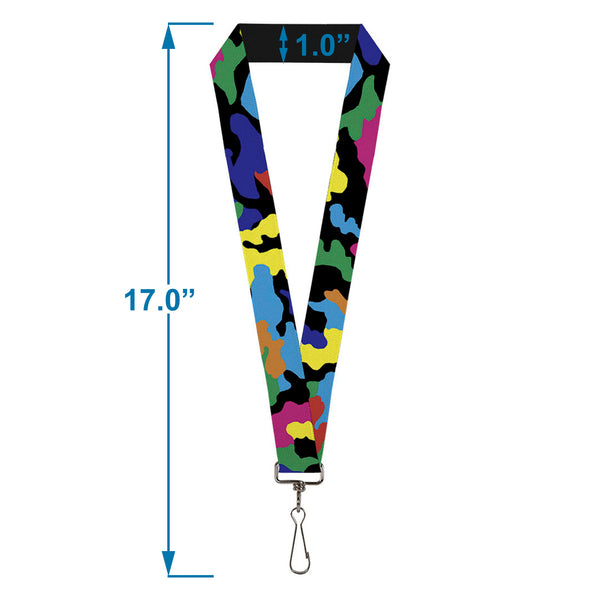 Buckle-Down Lanyard - 1.0" - Camo Multi Neon