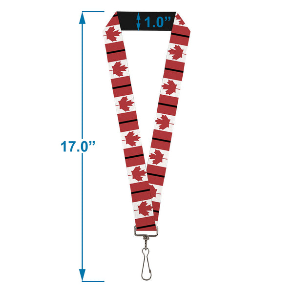 Buckle-Down Lanyard - 1.0" - Canada Flags