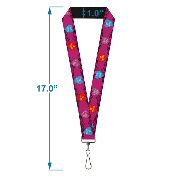 Buckle-Down Lanyard - 1.0" - Candy Hearts